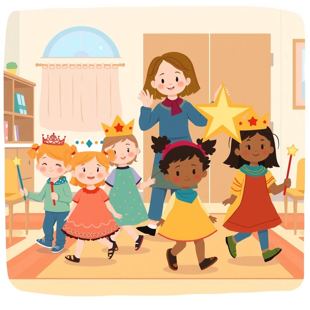 Ilustracja: mały pochód "Za gwiazdą" - Materiały - Trzech Króli